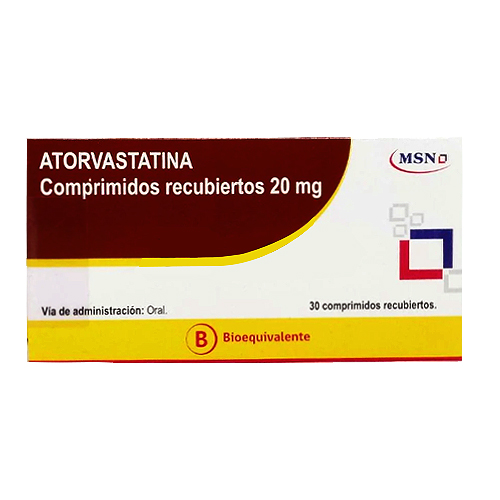 ATORVASTATINA COMPRIMIDOS RECUBIERTOS 20 mg