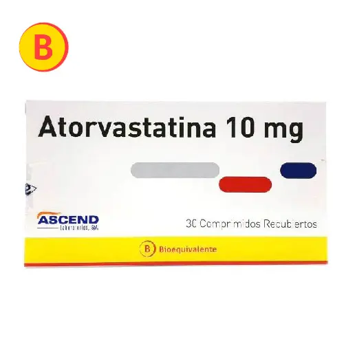 ATORVASTATINA COMPRIMIDOS RECUBIERTOS 10 mg