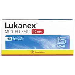 LUKANEX Montelukast 10 mg 40 comprimidos