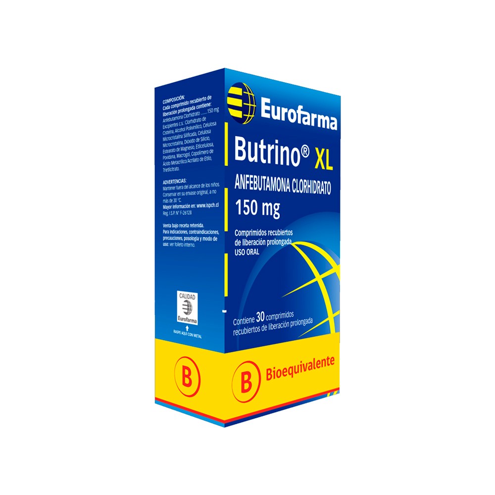 Butrino XL 150 mg 30 Comprimidos Recubiertos de Liberación Prolongada