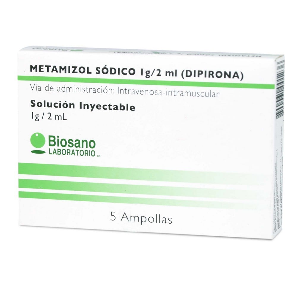 Metamizol Sódico 1 gr / 2 mL 5 Ampollas