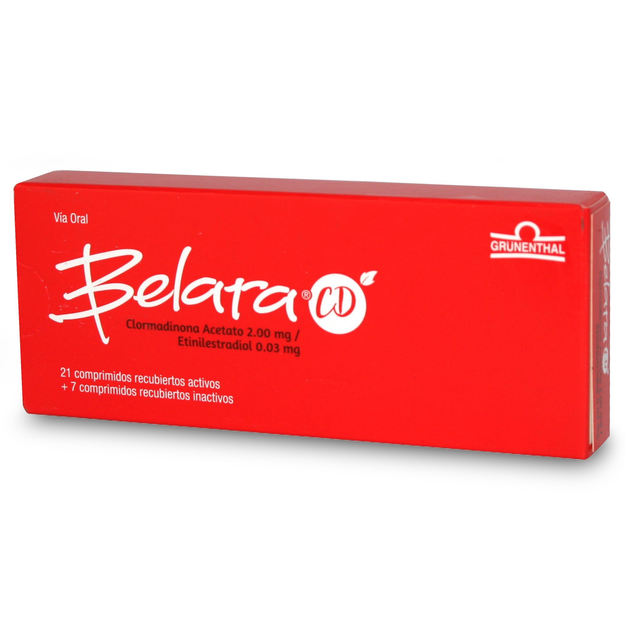 Belara CD Etinilestradiol 0.03 mg Clormadinona Acetato 2.00 mg  28 Comprimidos Recubiertos