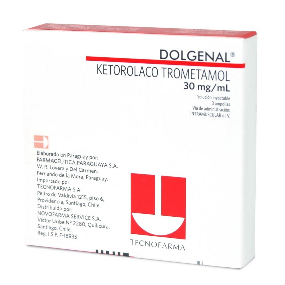 Dolgenal Ketorolaco 30 mg 3 Ampollas