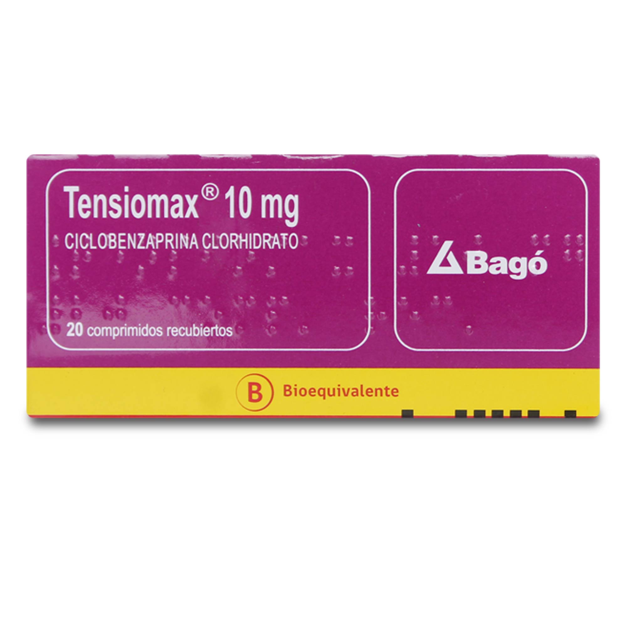 Tensiomax Ciclobenzaprina 10 mg 20 Comprimidos Recubierto