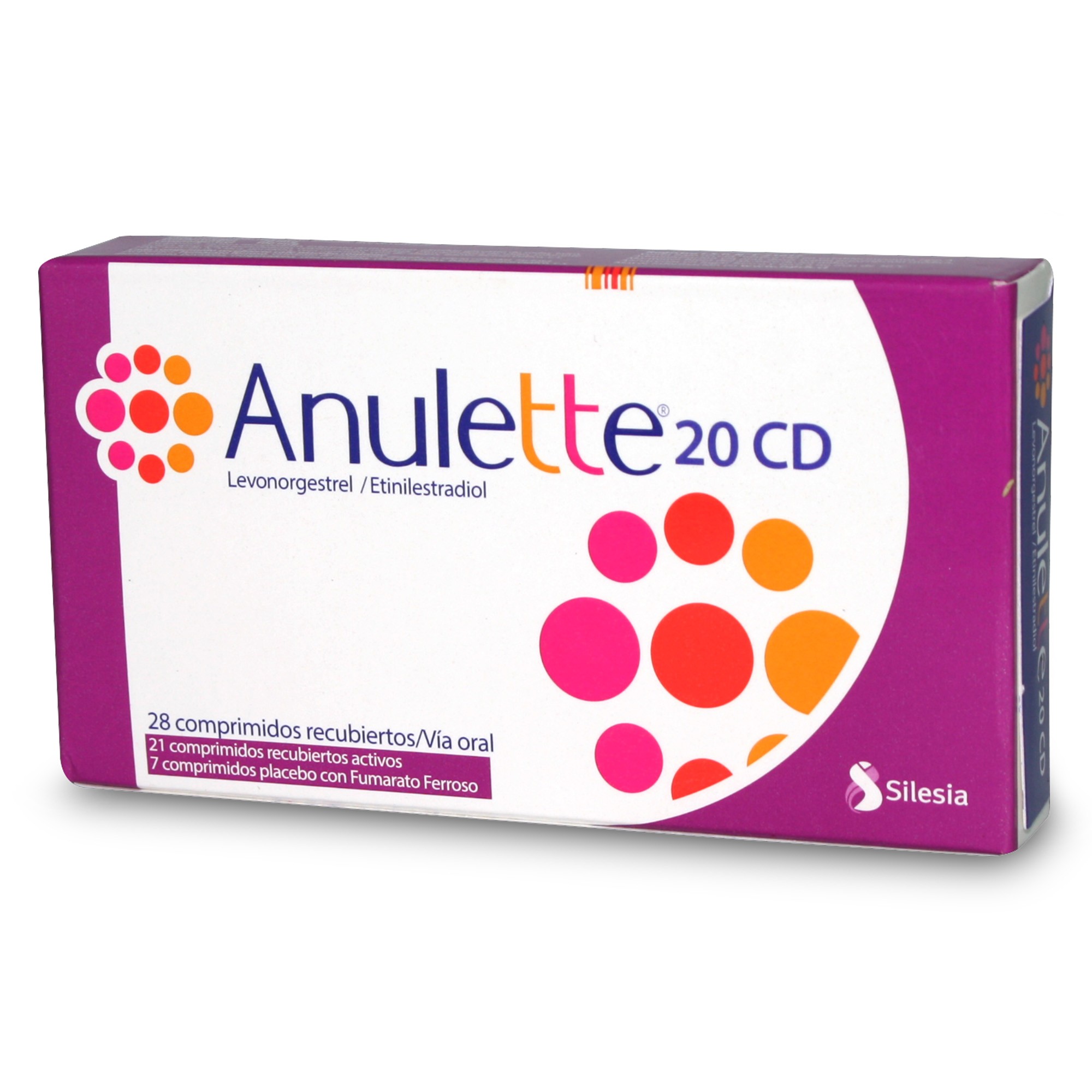 Anulette 20 CD Levonorgestrel 100 mcg Etinilestradiol 20 mcg 28 Comprimidos Recubiertos