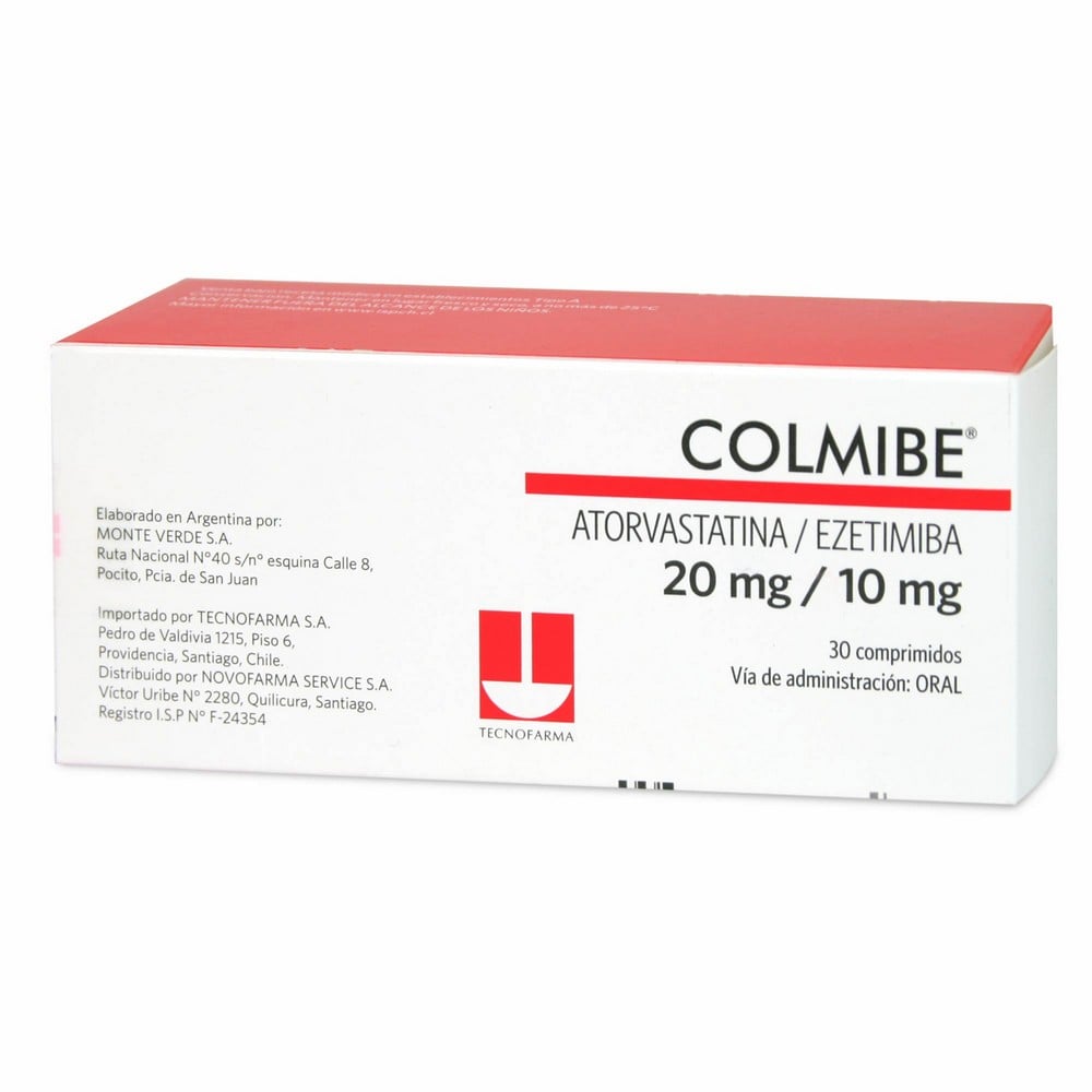 Colmibe Atorvastatina / Ezetimiba 20 mg / 10 mg 30 Comprimidos