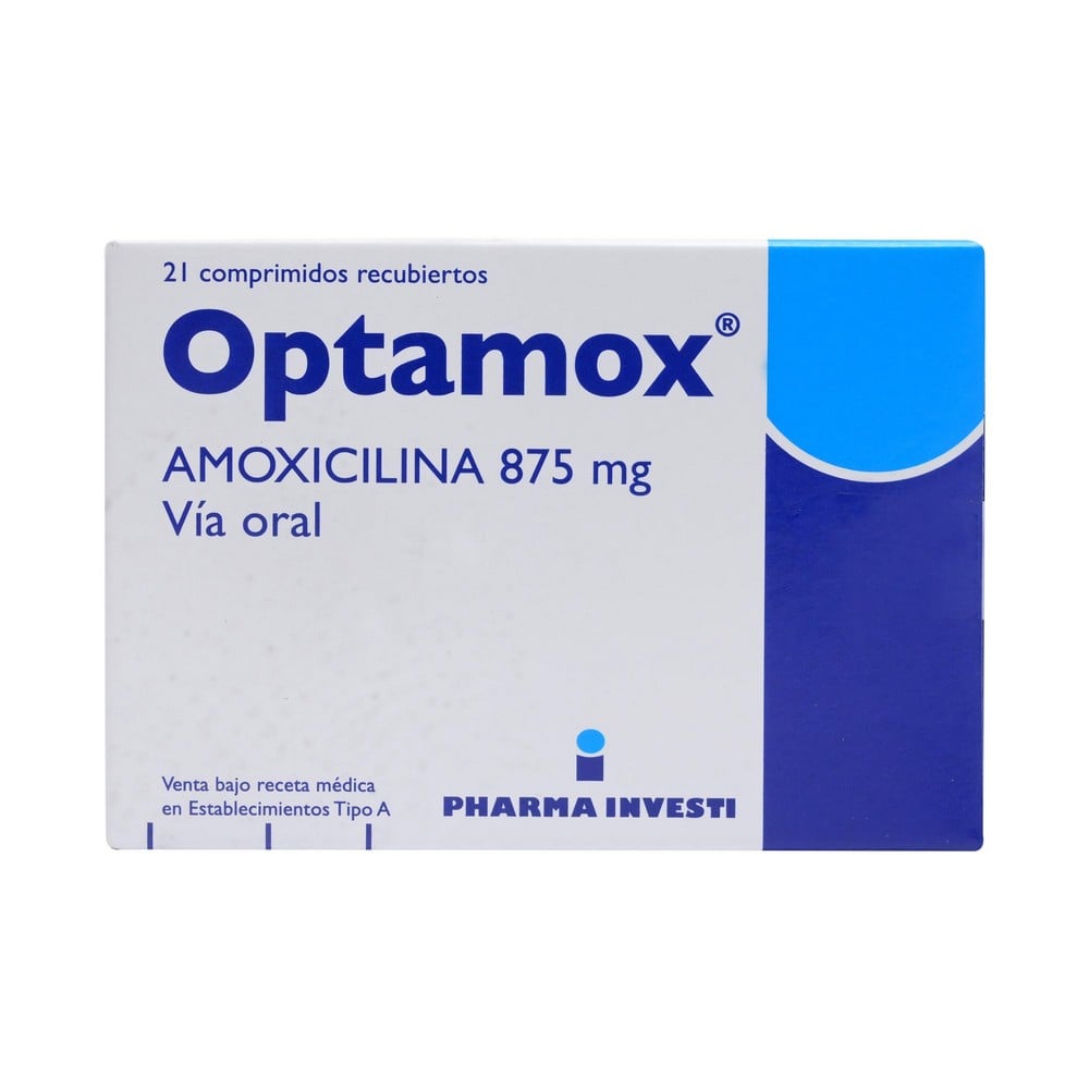 Optamox Amoxicilina 875 mg 21 Comprimidos