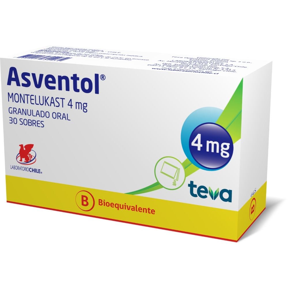 Asventol Montelukast 4 mg Granulado para Solución 30 Sobres