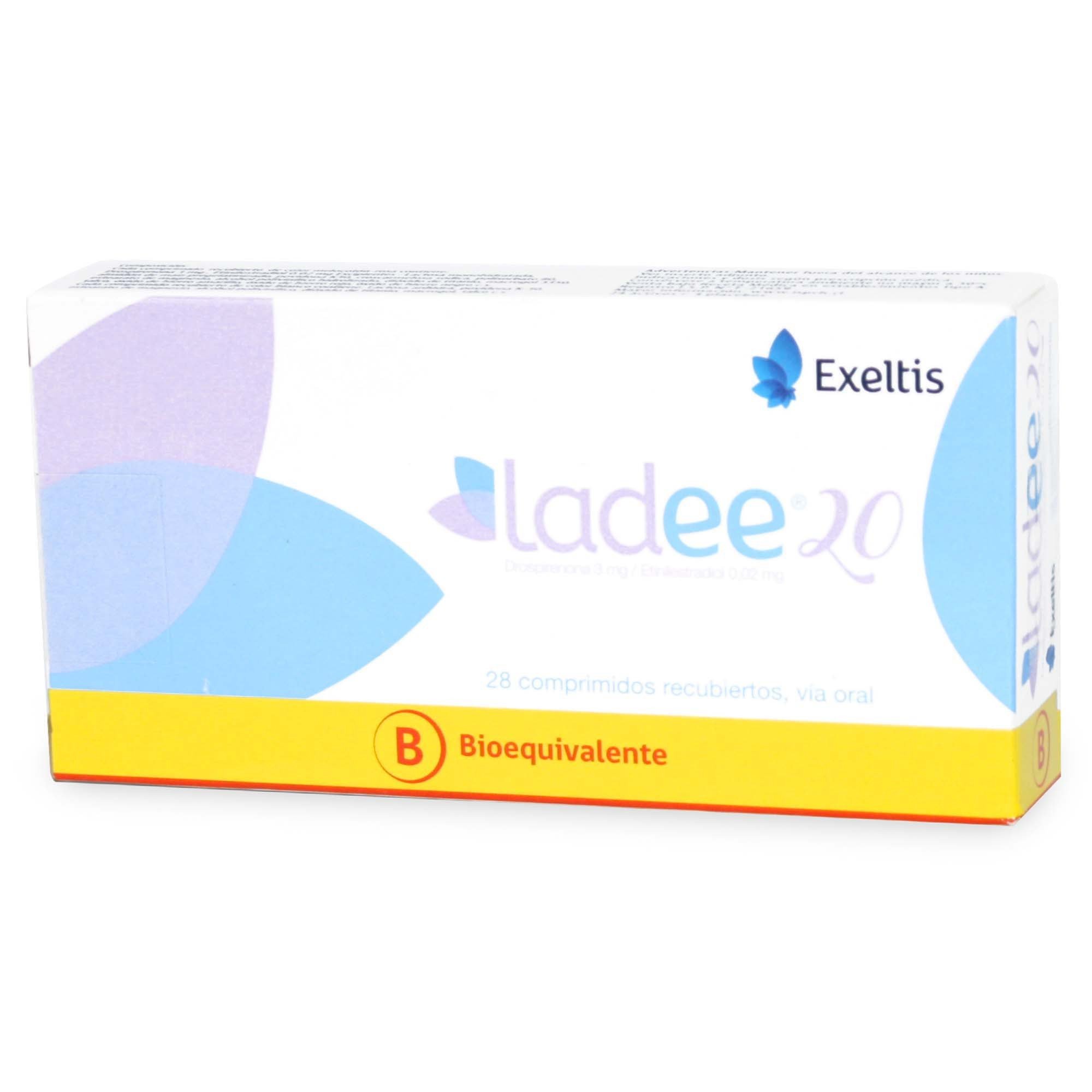 Ladee 20 Drospirenona 3 mg Etinilestradiol 0,02 mg 28 comprimidos Recubiertos
