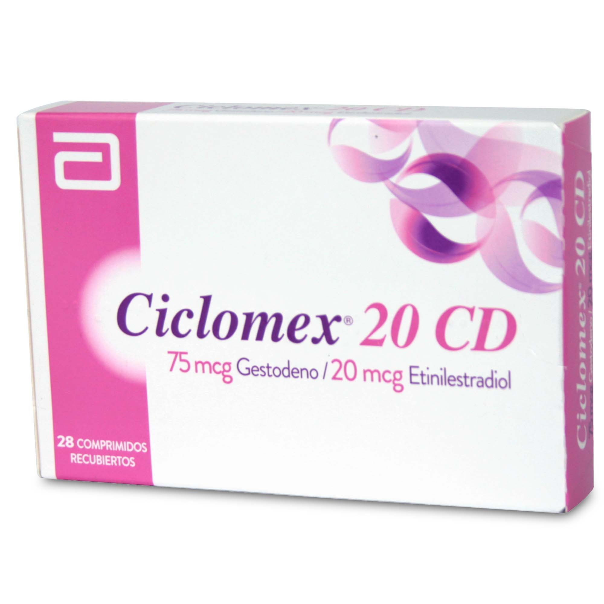 Ciclomex 20 CD Gestodeno 75 mcg 28 Comprimidos Recubiertos