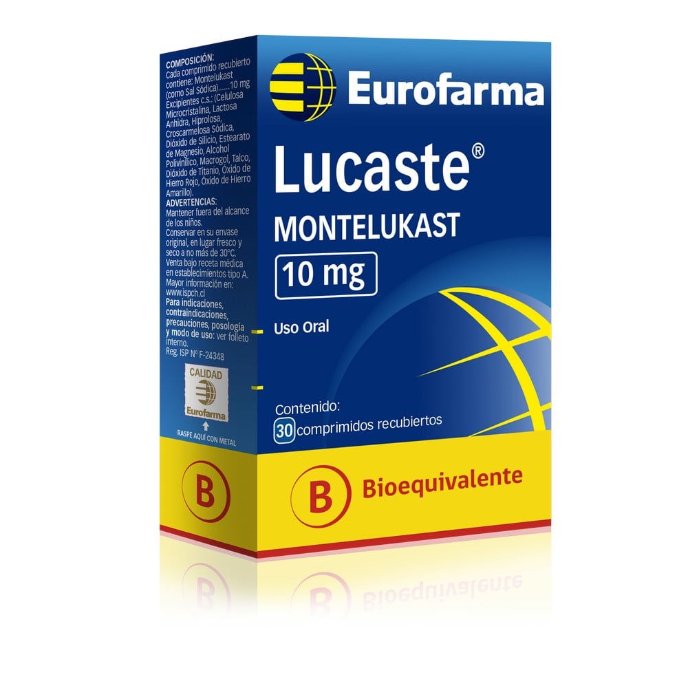 LUCASTE COMPRIMIDOS RECUBIERTOS 10 mg (MONTELUKAST SÓDICO)