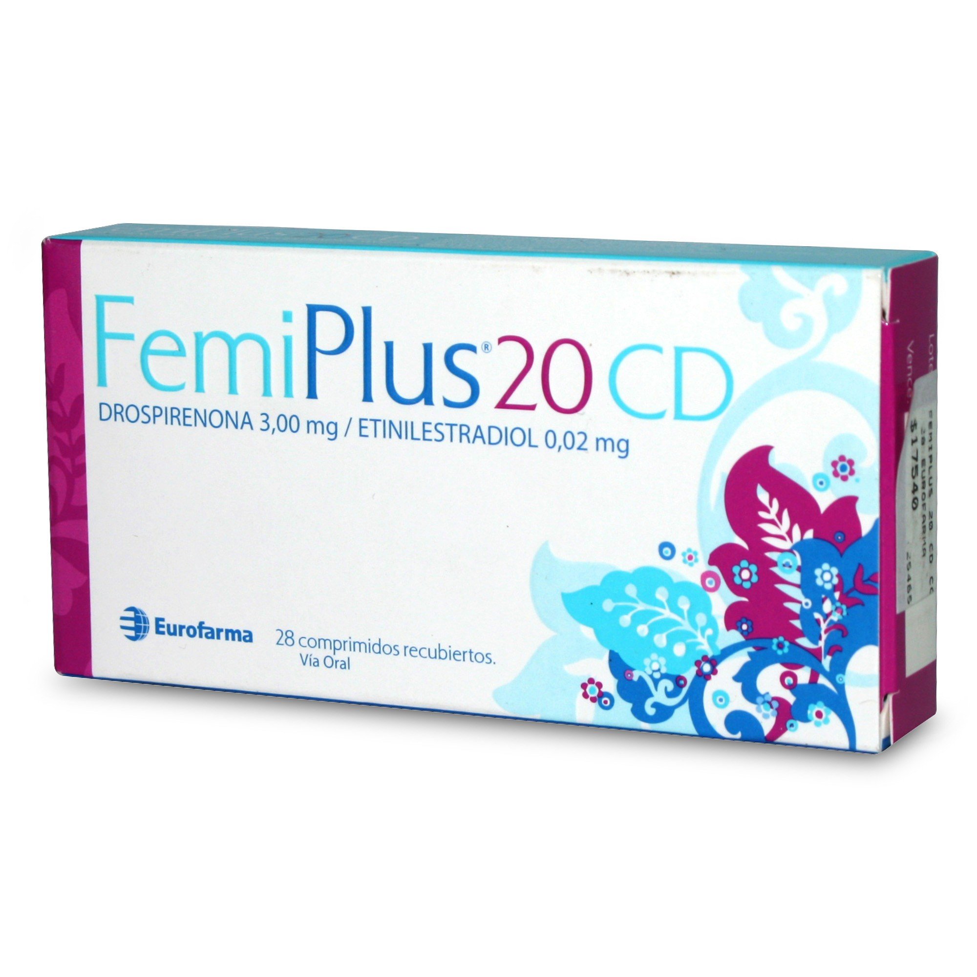 Femiplus 20 Cd Drospirenona 3 mg Etinilestradiol 0,02 mg 28 Comprimidos Recubiertos