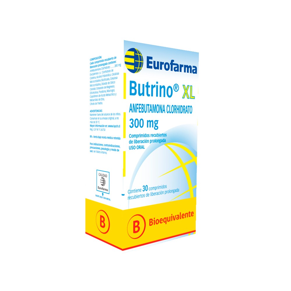 Butrino XL 300 mg 30 Comprimidos Recubiertos de Liberación Prolongada