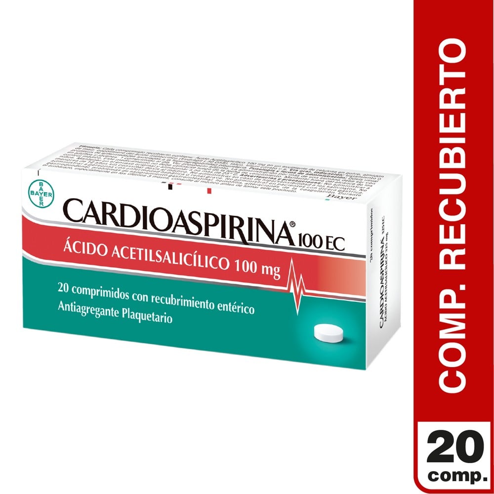 Cardioaspirina 100 EC Ácido Acetilsalicílico 100 mg 20 Comprimidos