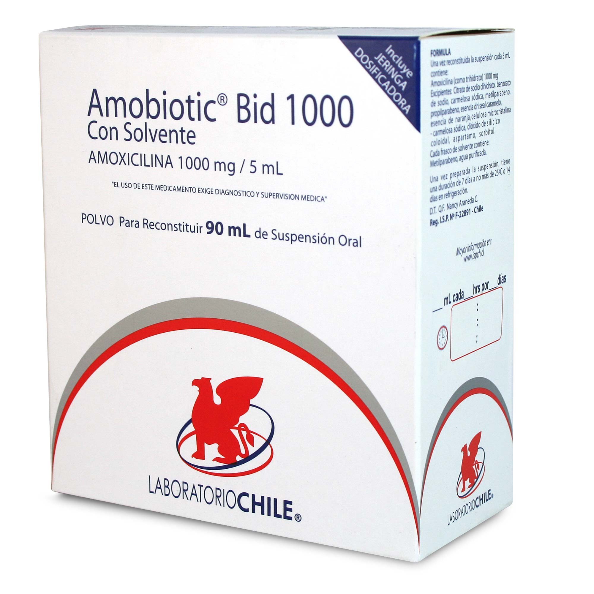 Amobiotic BID Amoxicilina 1000 mg/5mL Suspensión 90 mL