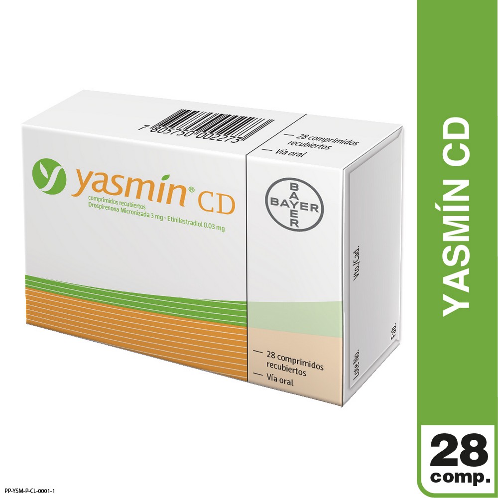 Yasmin CD Drospirenona 3 mg Etinilestradiol 0,03 mg 28 Comprimidos Recubiertos