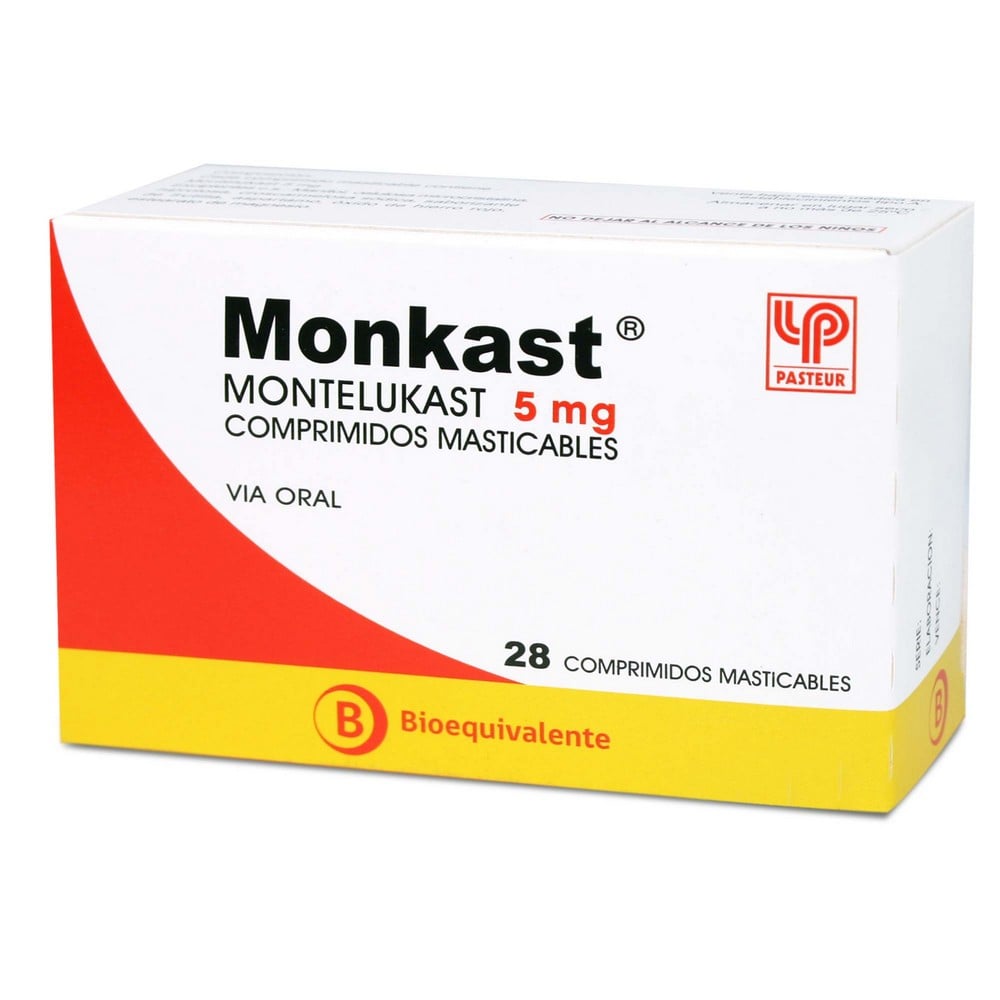 Monkast Montelukast 5 mg 28 Comprimidos Masticables