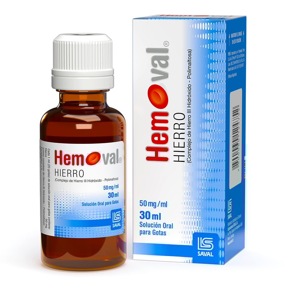 Hemoval Hierro 50 mg / mL Solución Oral para Gotas 30 mL
