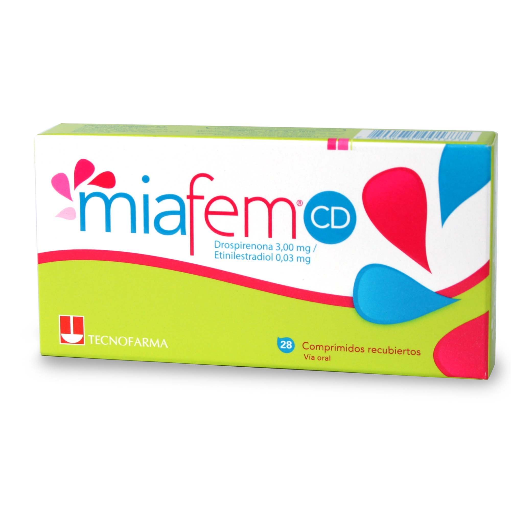 Miafem CD Drospirenona 3 mg 28 Comprimidos Recubiertos