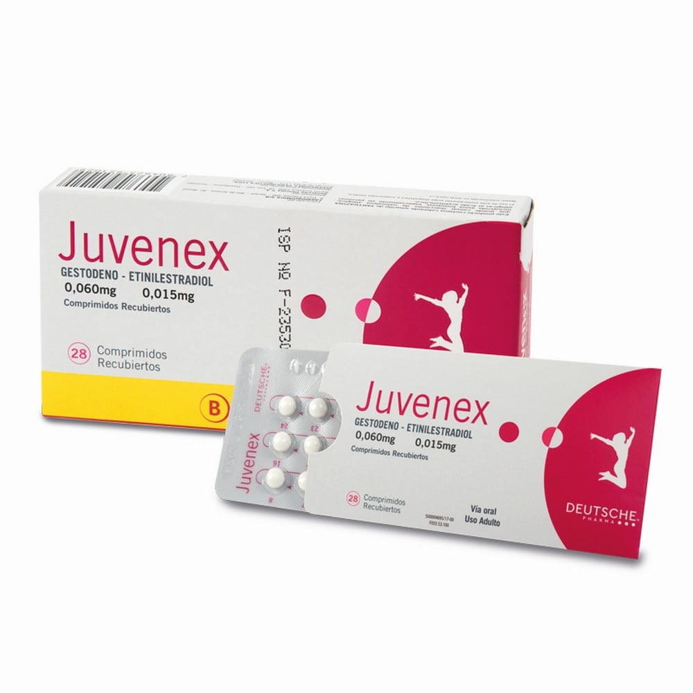Juvenex Gestodeno 0,060 mg Etinilestradiol 0,015 mg 28 Comprimidos