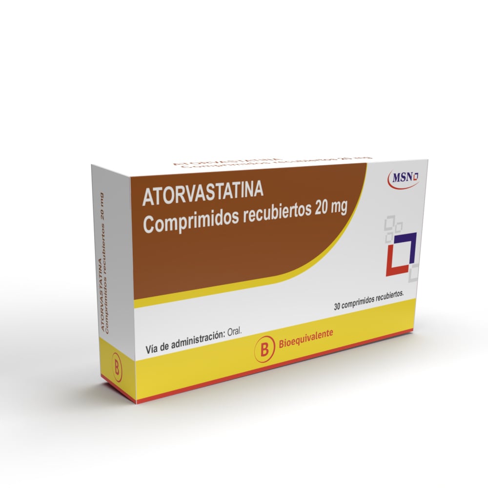 Atorvastatina 20 mg 30 Comprimidos