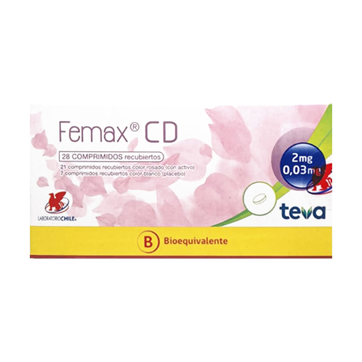 Femax CD clormadinona 2 mg etinilestradiol 0,03 mg 28 comprimidos recubiertos