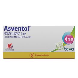 Asventol (B) Montelukast 4mg 30 Comprimidos Masticables
