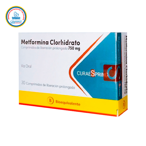 METFORMINA CLORHIDRATO XR COMPRIMIDOS DE LIBERACIÓN PROLONGADA 750 mg