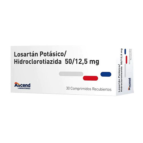 LOSARTÁN POTÁSICO 50 mg + HIDROCLOROTIAZIDA 12,5 mg COMPRIMIDOS RECUBIERTOS