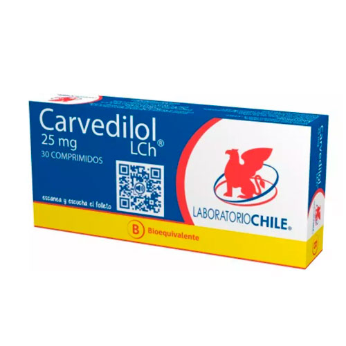 Carvedilol 25mg x 30 Comprimidos