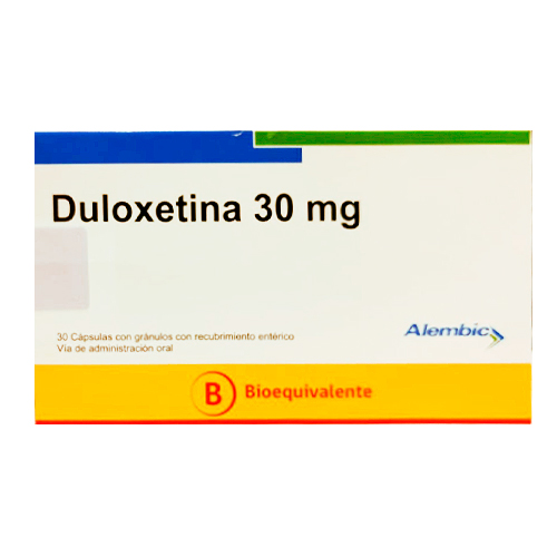 DULATINE 30 CÁPSULAS CON GRÁNULOS CON RECUBRIMIENTOS ENTÉRICO 30 mg (DULOXETINA)