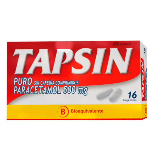Tapsin Puro Sin Cafeina Paracetamol 500 mg x 16 Comprimidos