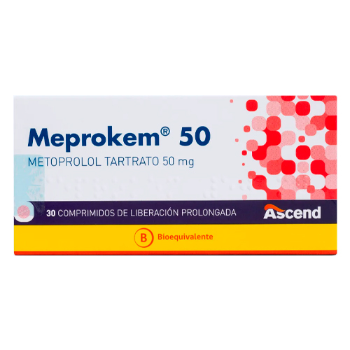 MEPROKEM COMPRIMIDOS DE LIBERACIÓN PROLONGADA 50 mg (METOPROLOL TARTRATO)