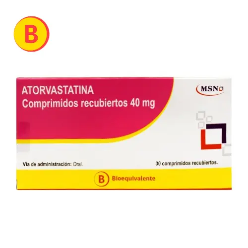 ATORVASTATINA COMPRIMIDOS RECUBIERTOS 40 mg