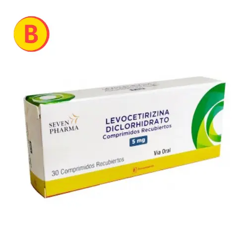 LEVOCETIRIZINA DICLORHIDRATO COMPRIMIDOS RECUBIERTOS 5 mg