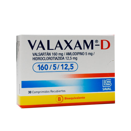 VALAXAM D 160/5/12,5 COMPRIMIDOS RECUBIERTOS