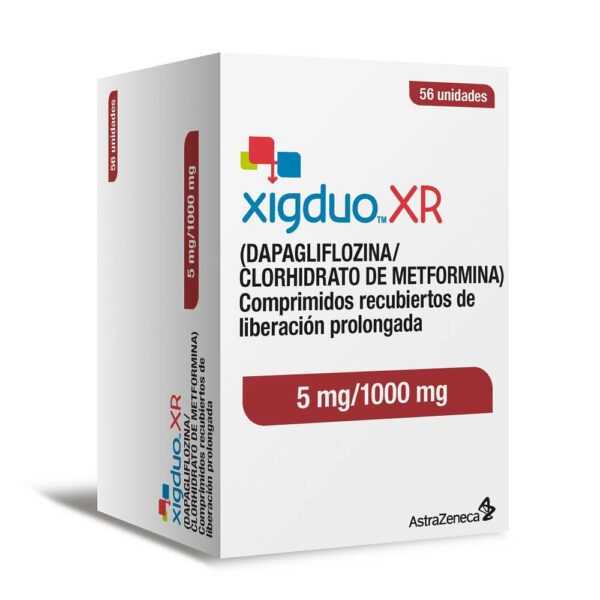 XIGDUO XR 5 / 1000 COMPRIMIDOS RECUBIERTOS DE LIBERACIÓN PROLONGADA