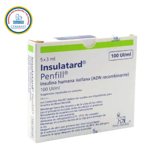 INSULINA INSULATARD SUSPENSIÓN INYECTABLE 100 U.I./mL