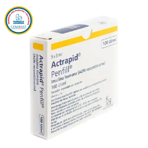 INSULINA ACTRAPID SOLUCIÓN INYECTABLE 100 U/mL