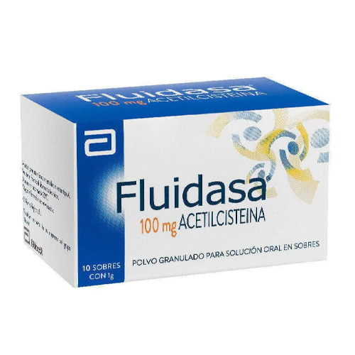 FLUIDASA POLVO GRANULADO PARA SOLUCIÓN ORAL 100 mg EN SOBRES