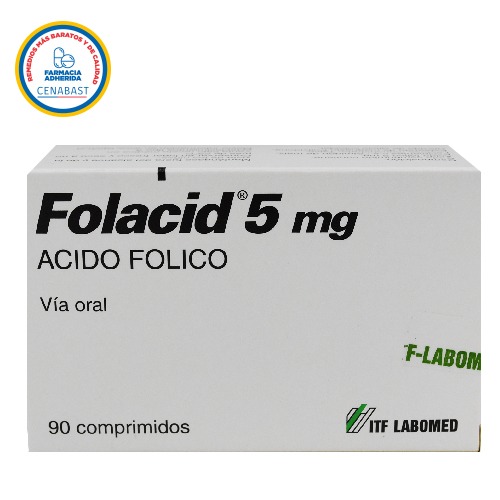 Folacid 5 mg x 90 comprimidos (ITF Labomed) (Cenabast)