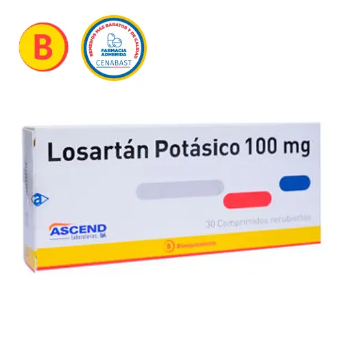 LOSARTAN POTÁSICO COMPRIMIDOS RECUBIERTOS 100 mg