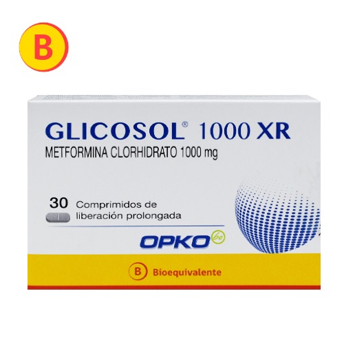 GLICOSOL 1000 XR COMPRIMIDOS DE LIBERACION PROLONGADA 1.000 mg (METFORMINA CLORHIDRATO)