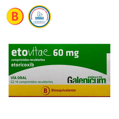 ETOVITAE COMPRIMIDOS RECUBIERTOS 60 mg (Etoricoxib)