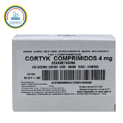 Cortyk Dexametasona 4 mg 100 Comprimidos