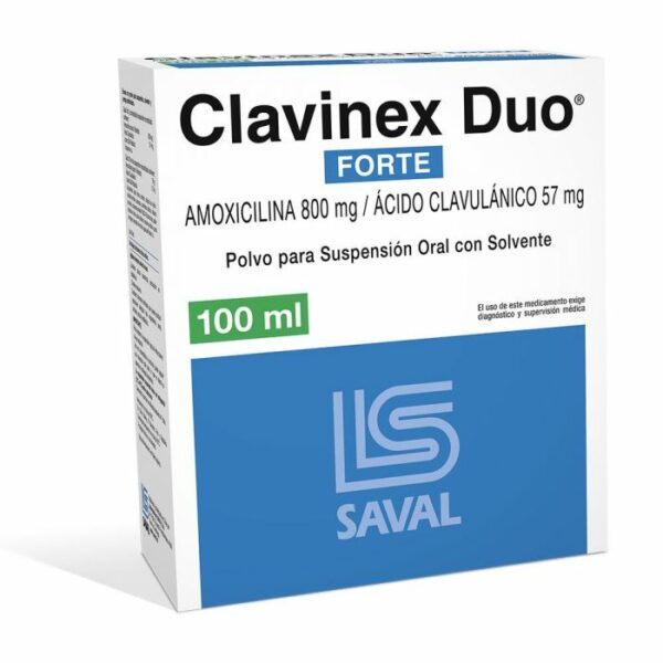 Clavinex Duo Forte Amoxicilina 800 Mg / Acido Clavulánico 57 mg 100 ml