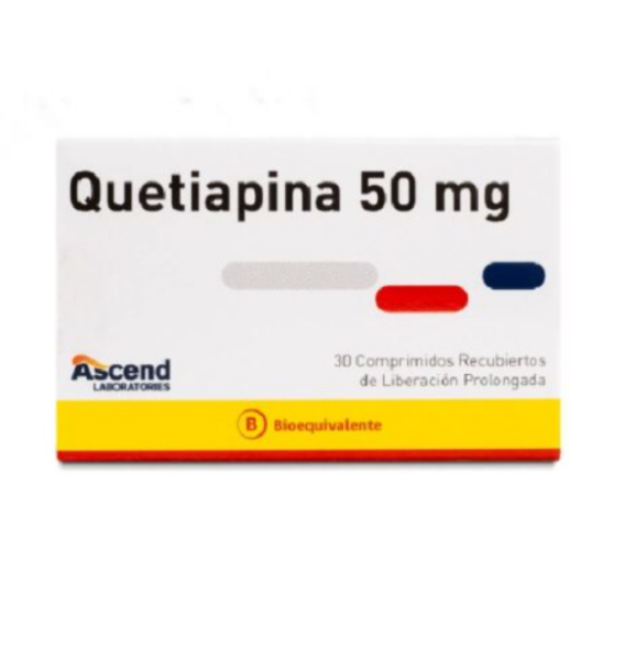 Quetiapina 50 mg x 30 Comprimidos de Liberación Prolongada (Ascend)