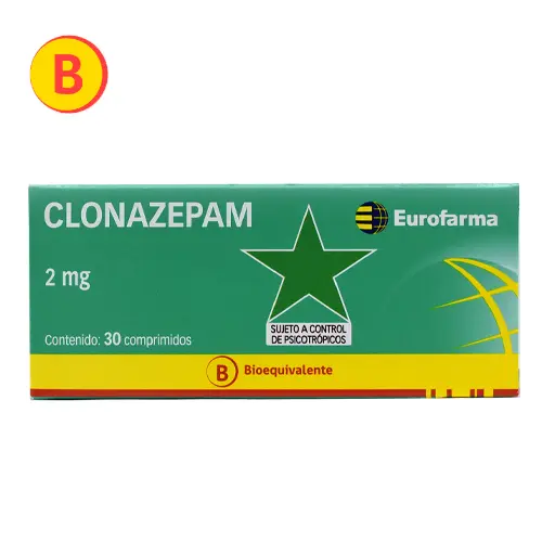 Clonazepam 2 mg x 30 Comp. (Eurofarma)