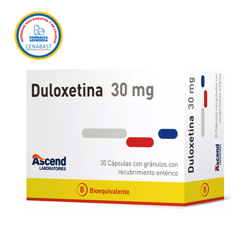 DULOXETINA CÁPSULAS CON GRÁNULOS CON RECUBRIMIENTO ENTÉRICO 30 mg
