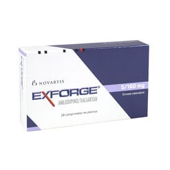 EXFORGE 5/160 COMPRIMIDOS RECUBIERTOS